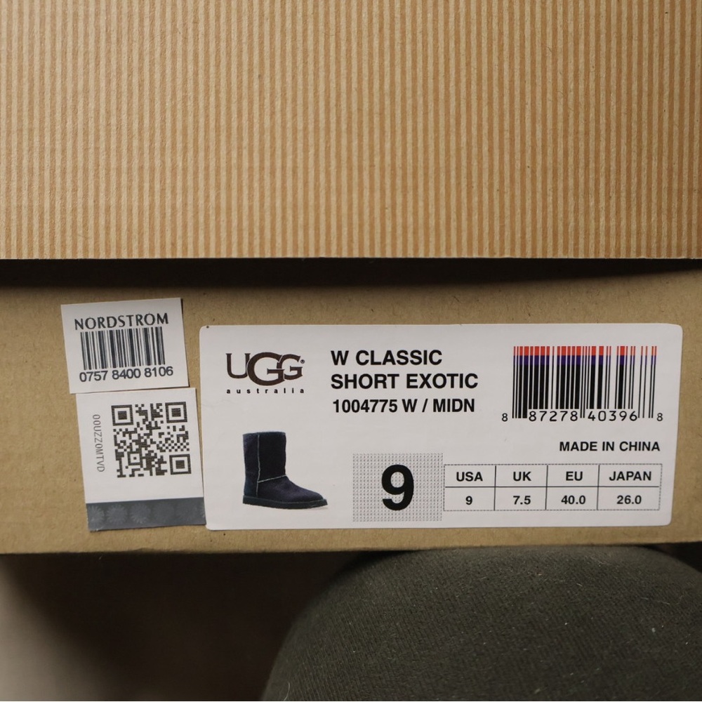 UGG Blue Calf Hair Exotic Classic Short Boots - Picture 8 of 8
